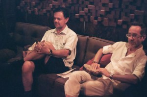 Photo of Carlos Grasso and Dennis Herring at Little Box Studios.