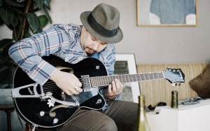 James Slay of Dumfuxx at rehearsal.