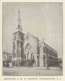 Old photo of the AME church in Charleston, S.C.