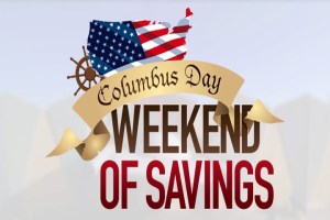 graphic of a columbus day sale