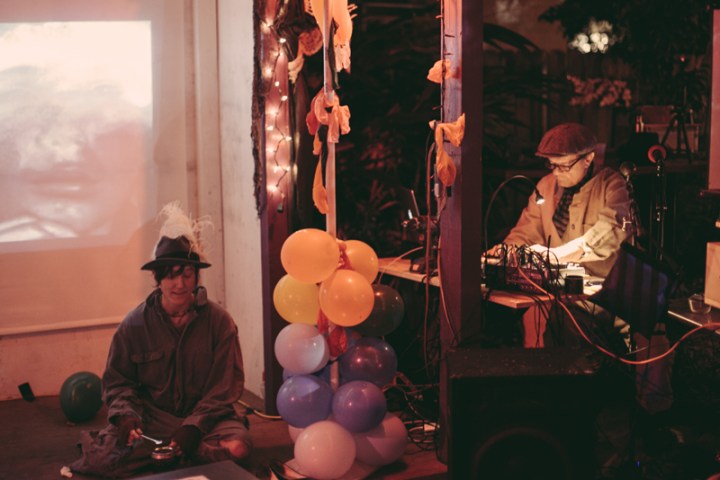 Photo of musicians and filmmakers performing at Bar Redux